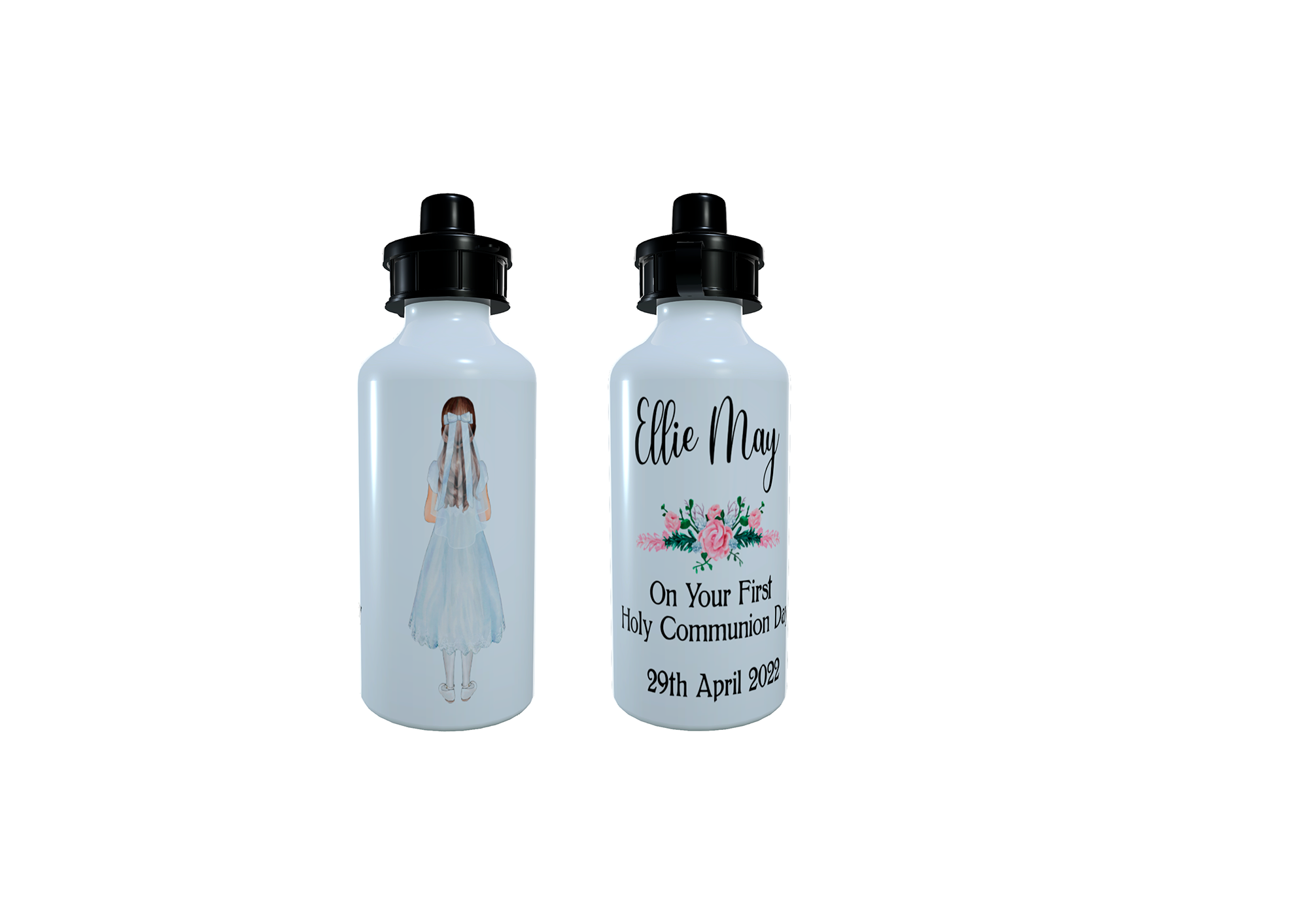 Holy Communion Personalised Water Bottle, Confirmation Day Gift - Click Image to Close